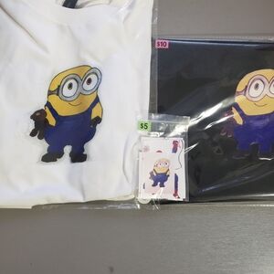Minion Graphic Design T-Shirt, Bookbag And Stickers